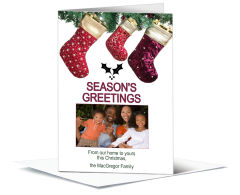 Three Fireplace Stockings Greeting Card 5.50